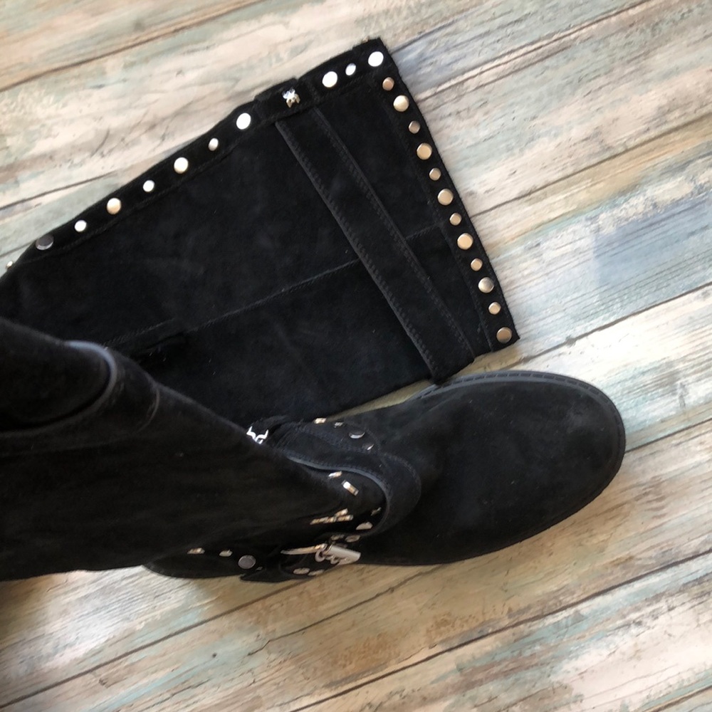 SAM EDELMAN Deryn Knee High Black tall stud boots - Picture 4 of 7
